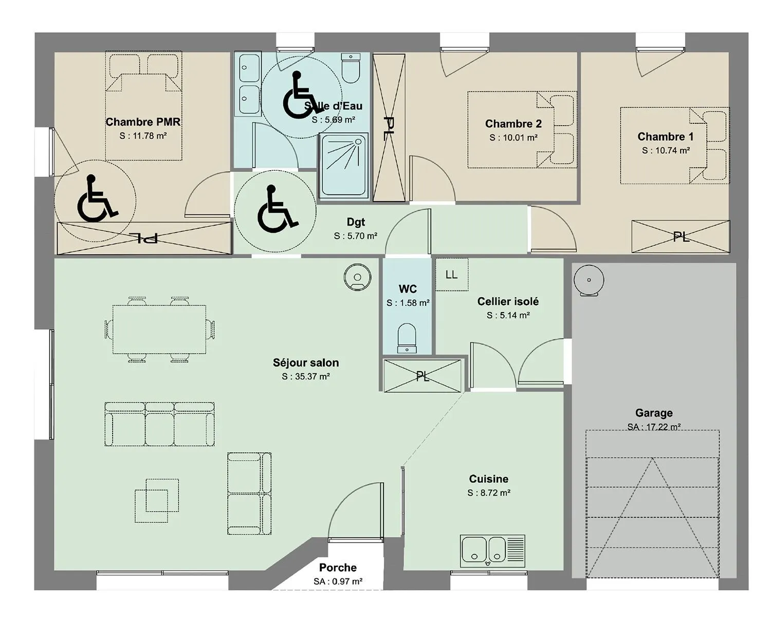 Maison neuve 95 m² à Marigny (79360)