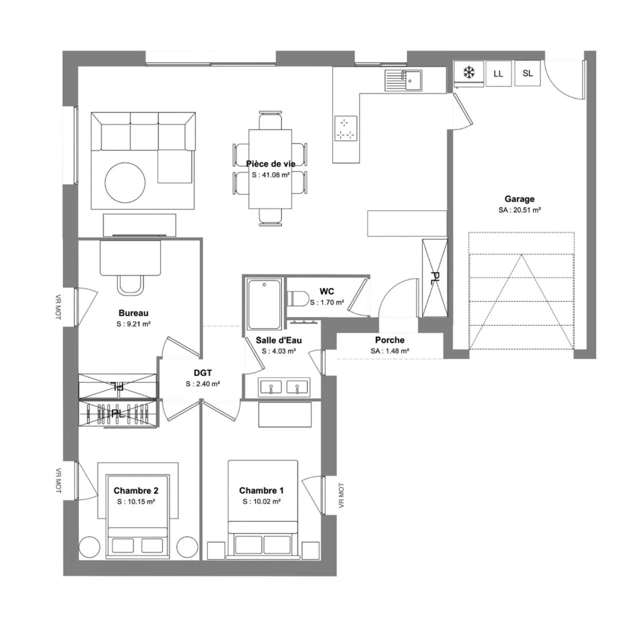 Maison neuve 78 m² à La Mothe-Saint-Héray (79800)