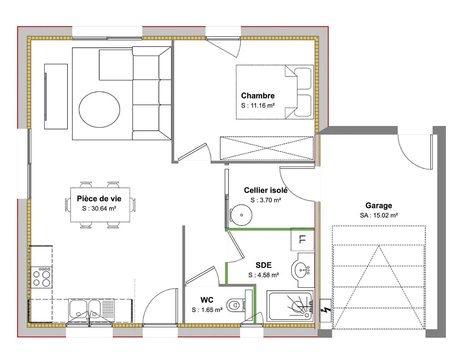 Maison neuve 52 m² à La Crèche (79260)