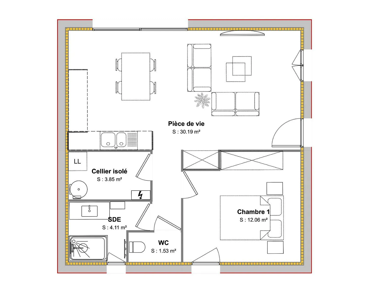 Maison neuve 52 m² à La Mothe-Saint-Héray (79800)