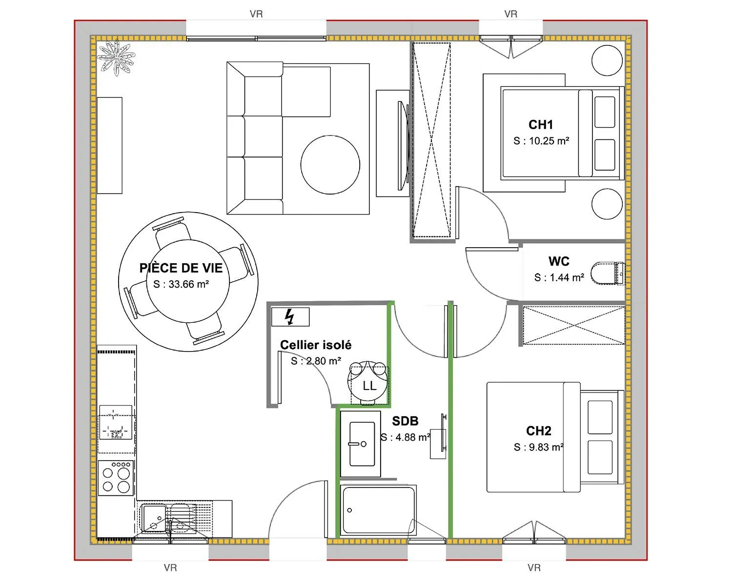 Maison neuve 63 m² à François (79260)