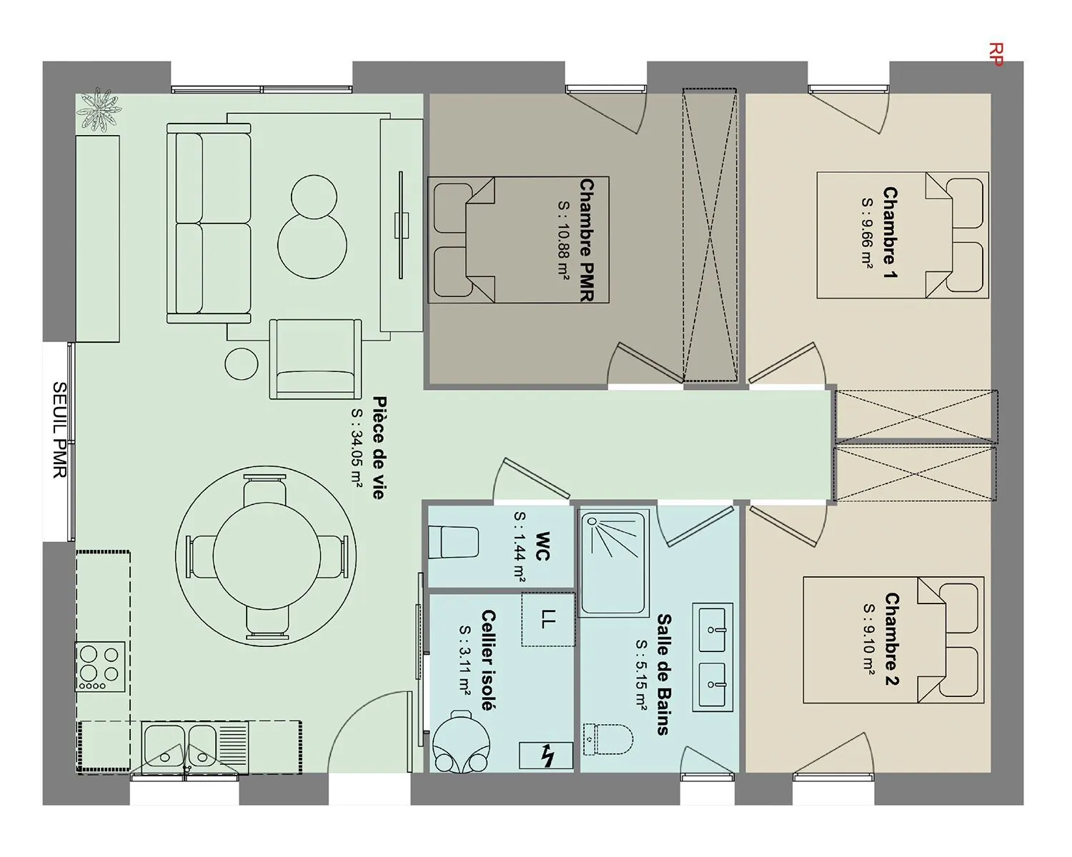 Maison neuve 73 m² à La Mothe-Saint-Héray (79800)