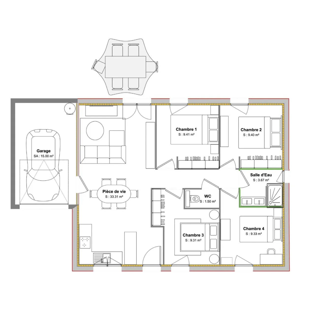 Maison neuve 76 m² à Aigondigné (79370)