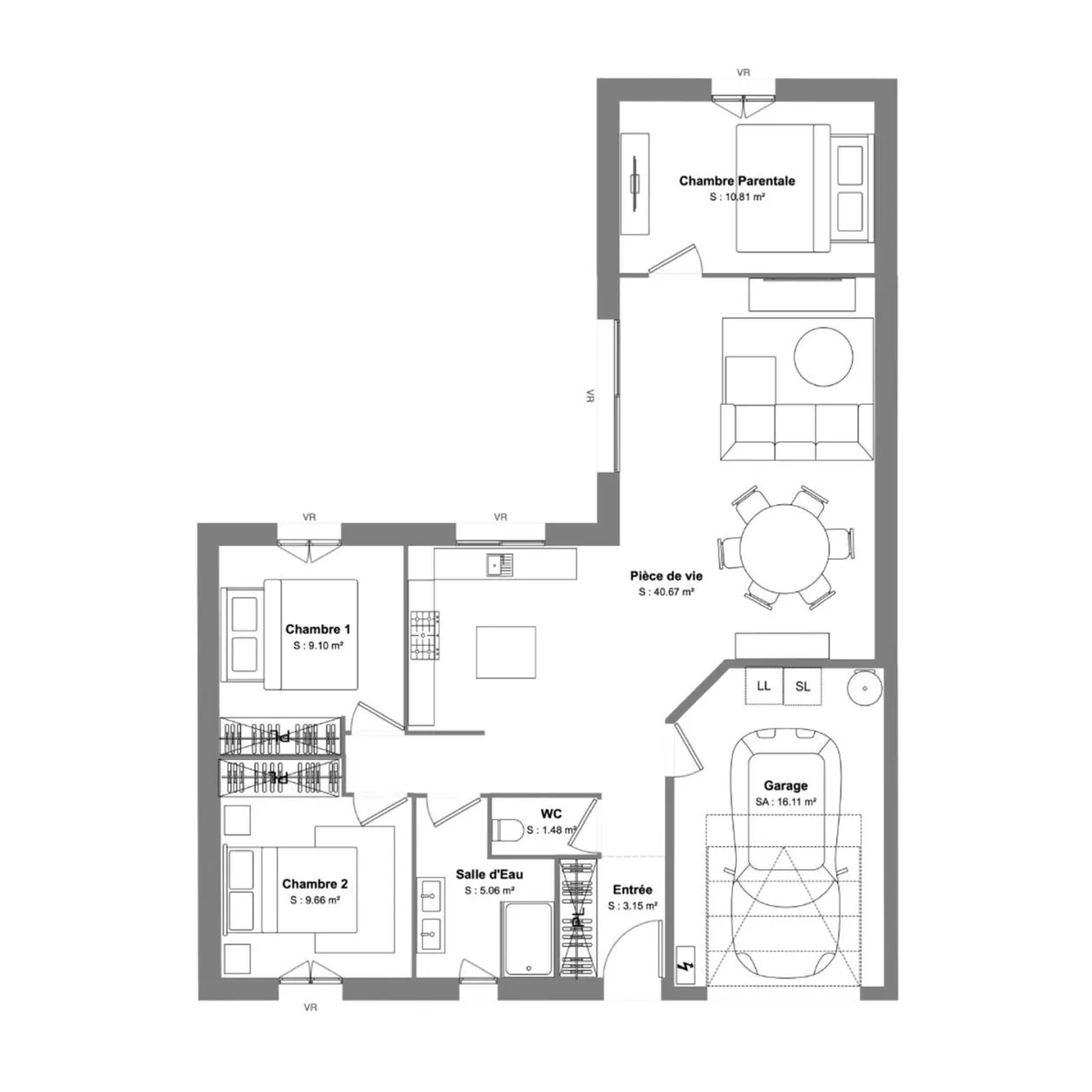 Maison neuve 76 m² à Loulay (17330)