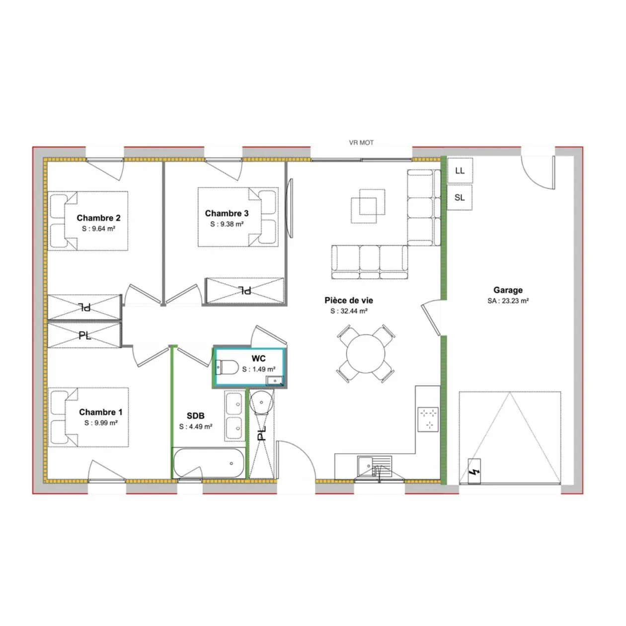 Maison neuve 67 m² à Béceleuf (79160)