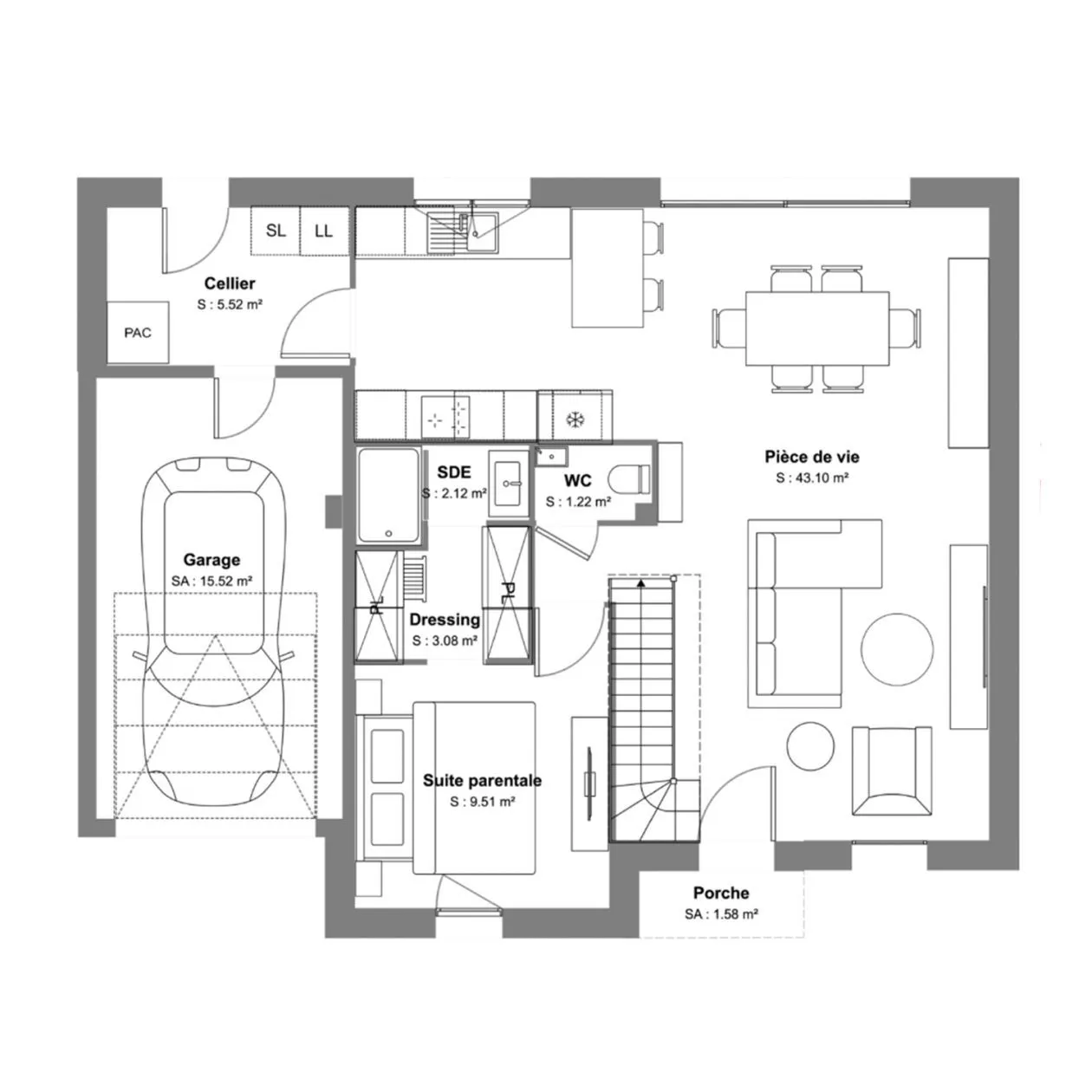Maison neuve 118 m² à La Devise (17700)