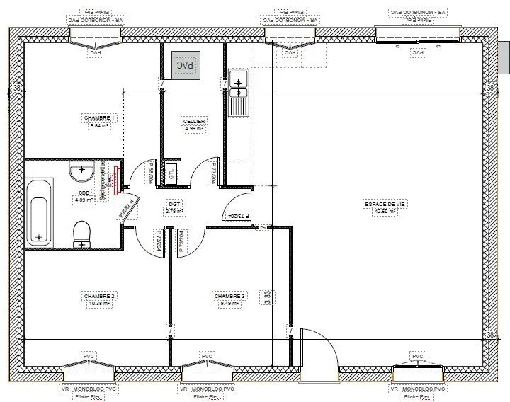 Maison neuve 85 m² à Pierres (28130)