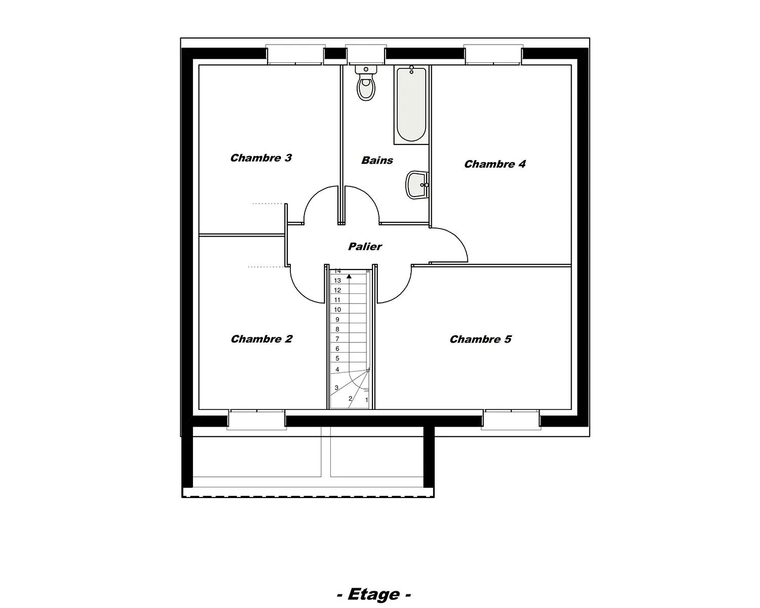 I-Uranus-R+1 100 T6 - Sp+C — modèle de maison