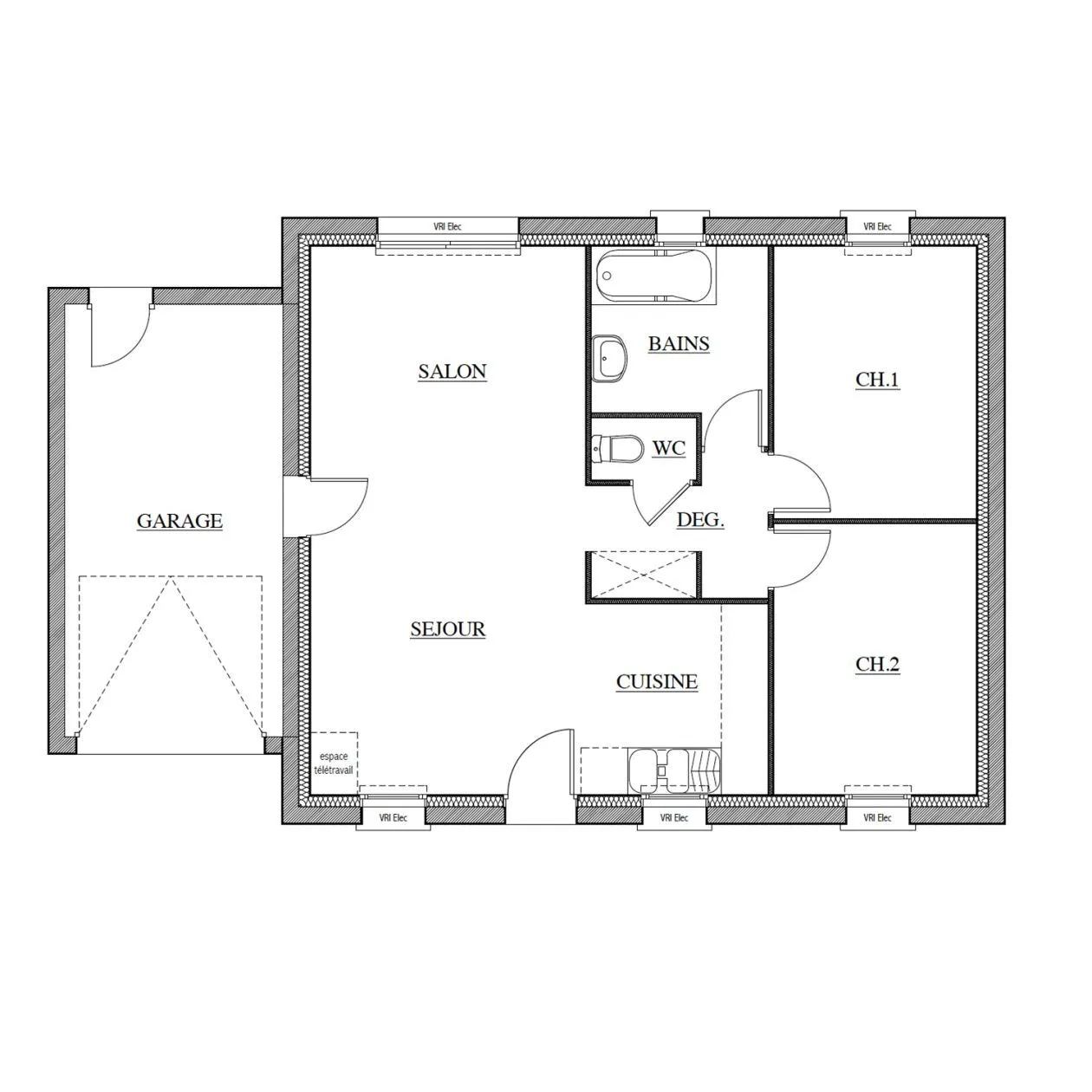 Maison neuve 59 m² à Plessé (44630)