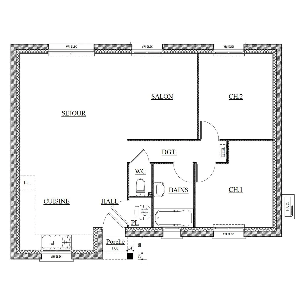 Maison neuve 72 m² à Treillières (44119)