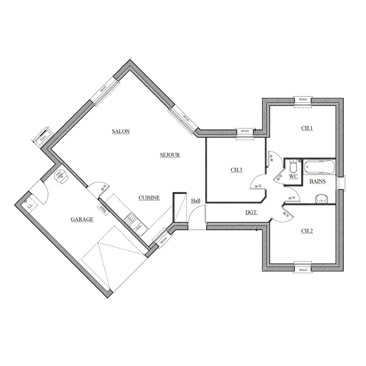 Maison neuve 74 m² à Saffré (44390)