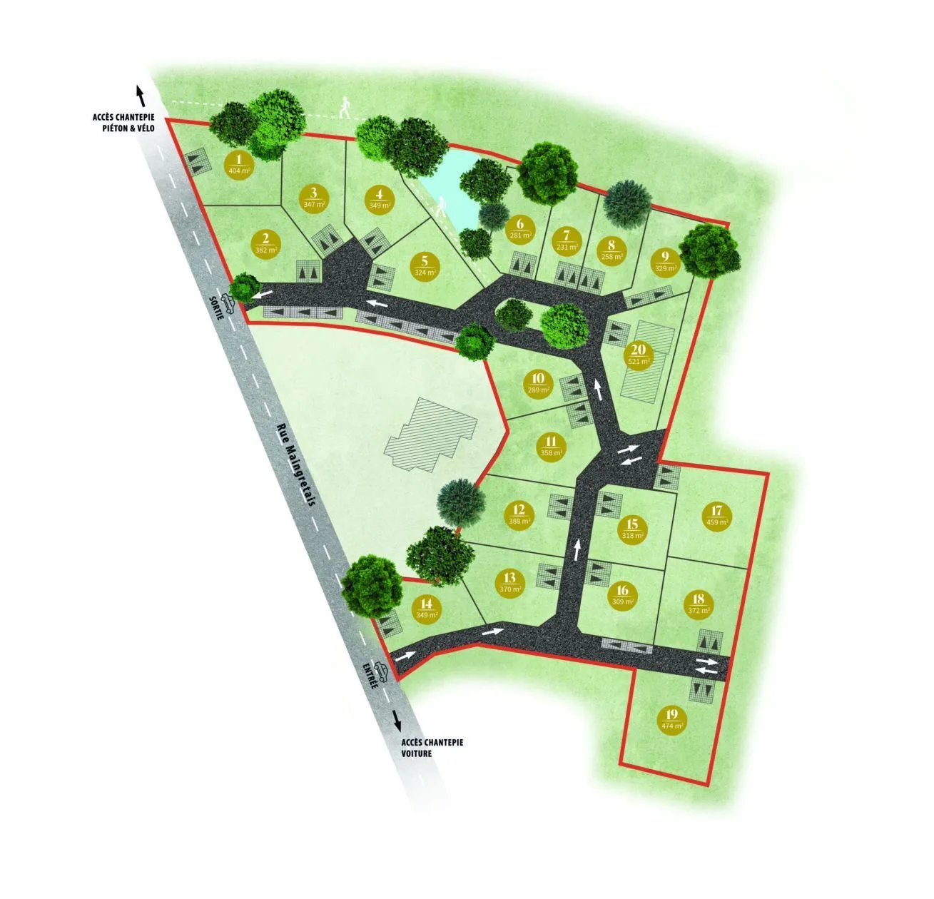 Terrain à bâtir 358 m² à Chantepie (35135)