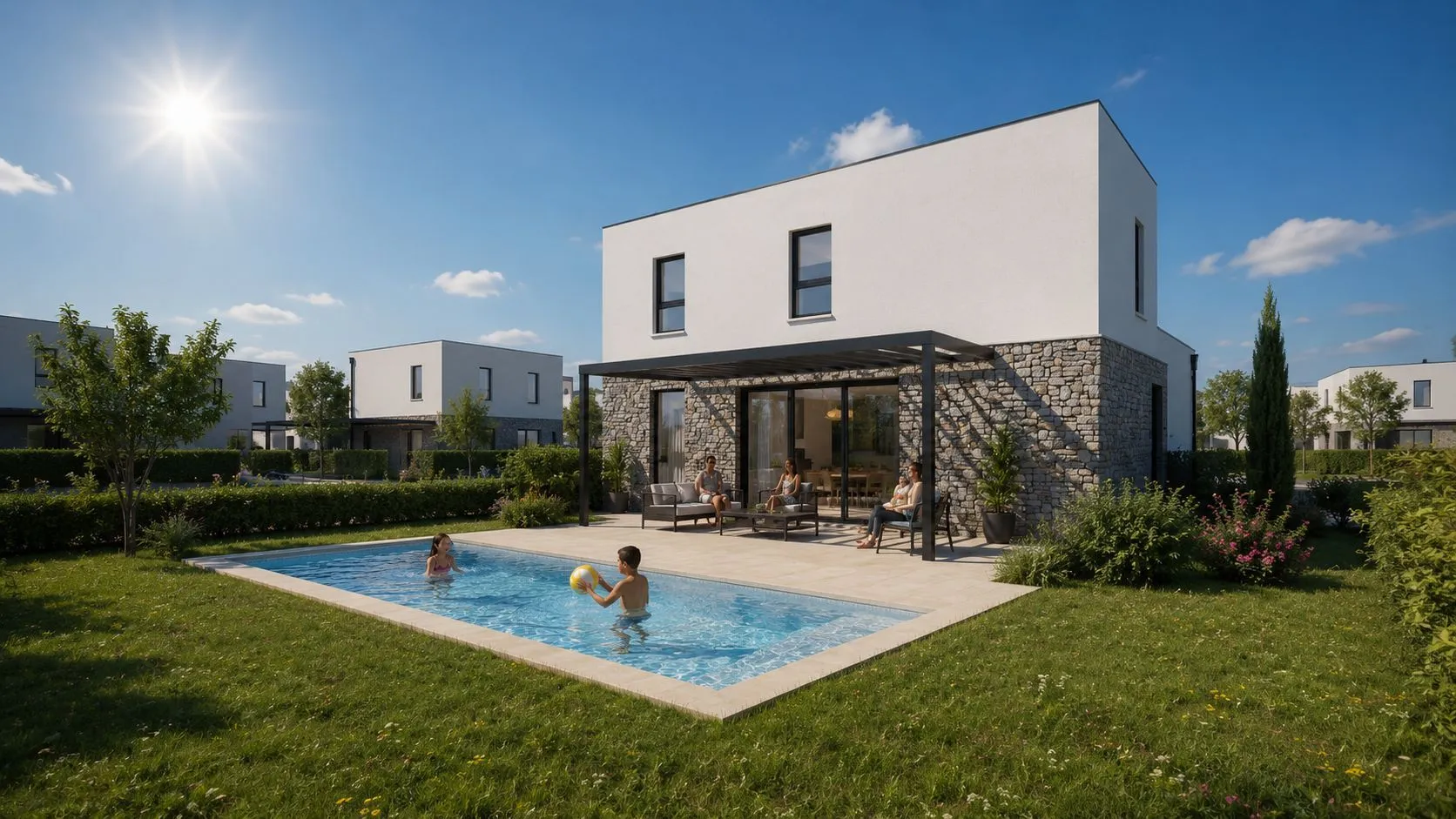 TOIT PLAT 138m2 4 CH — modèle de maison