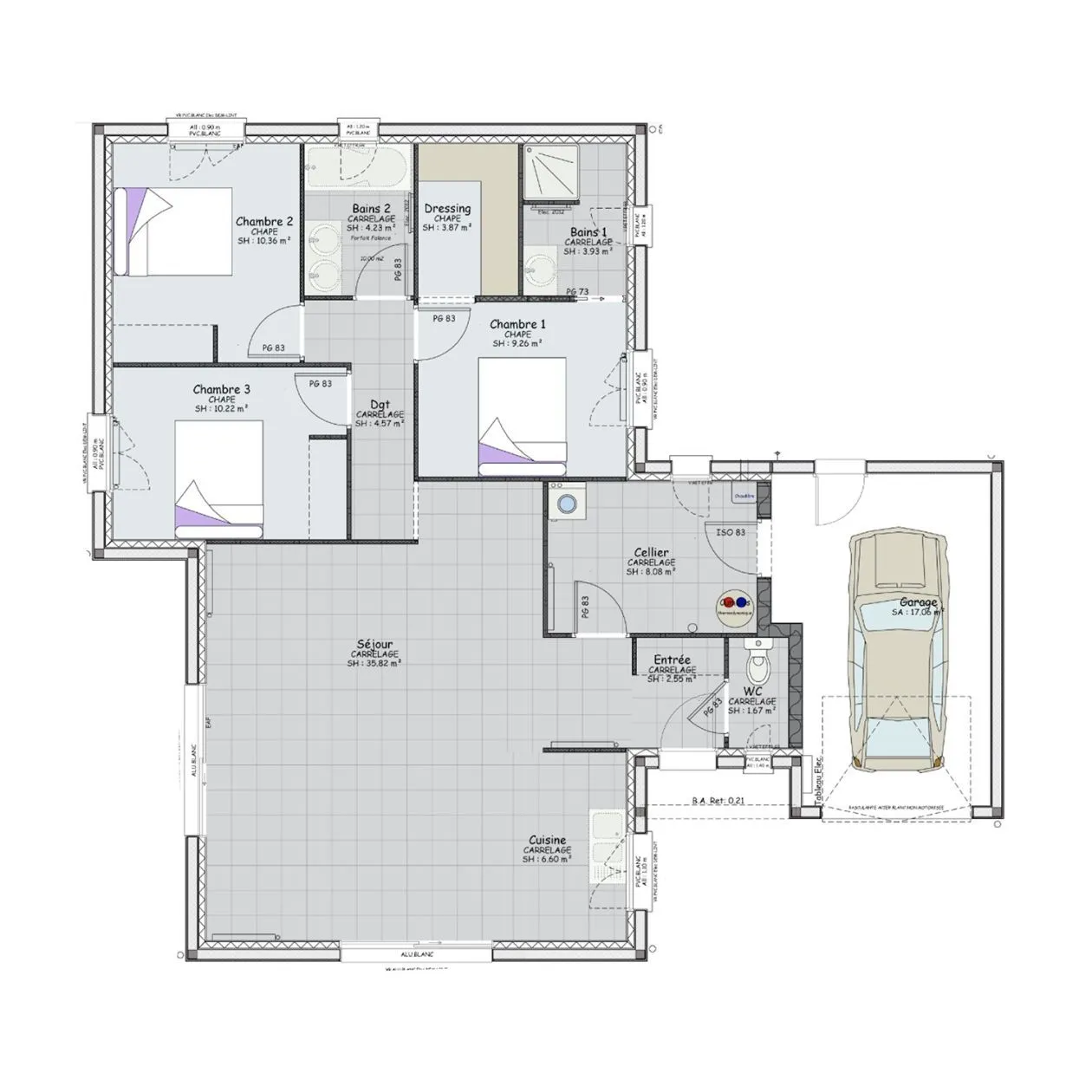 Maison neuve 101 m² à Cluny (71250)