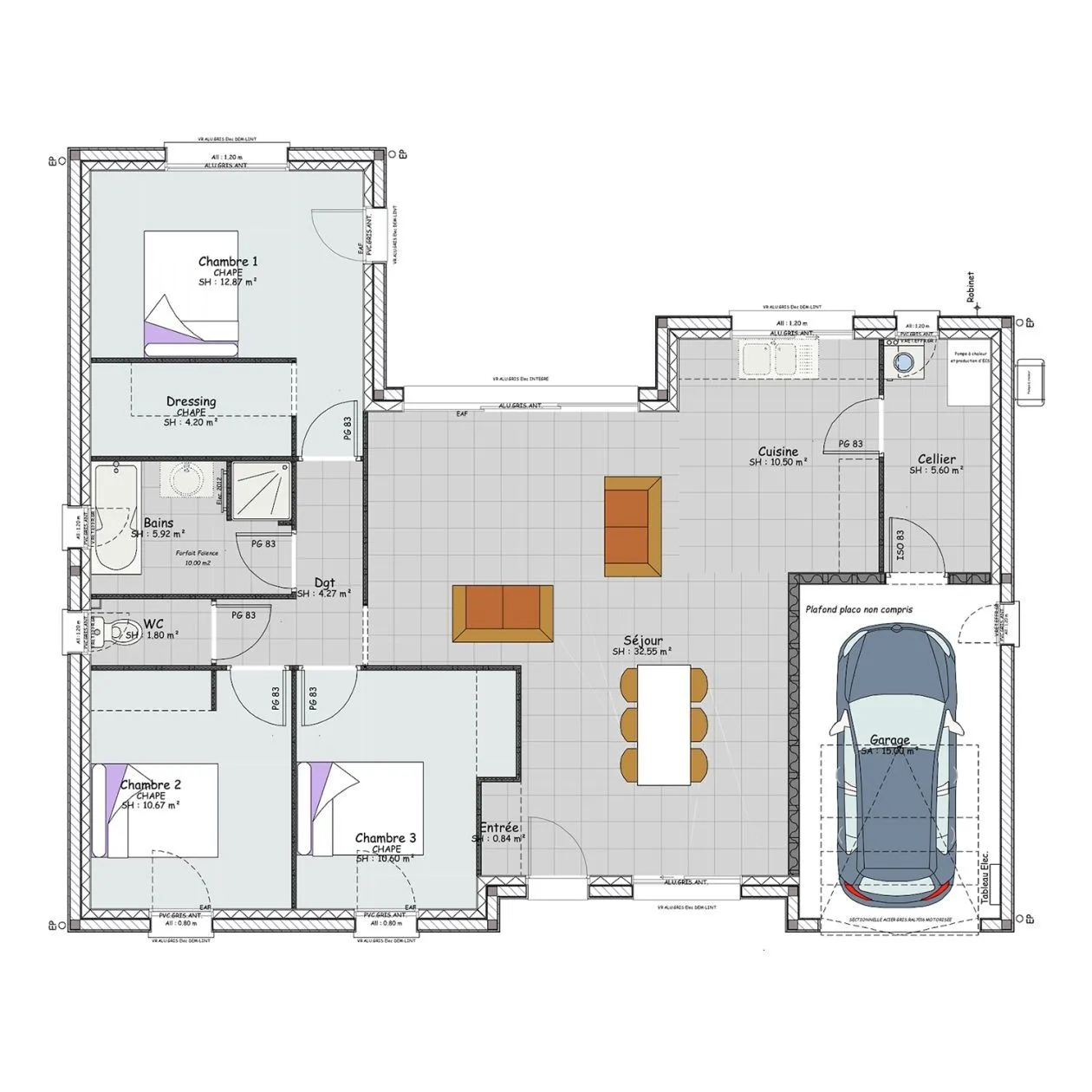 Maison neuve 100 m² à Cluny (71250)