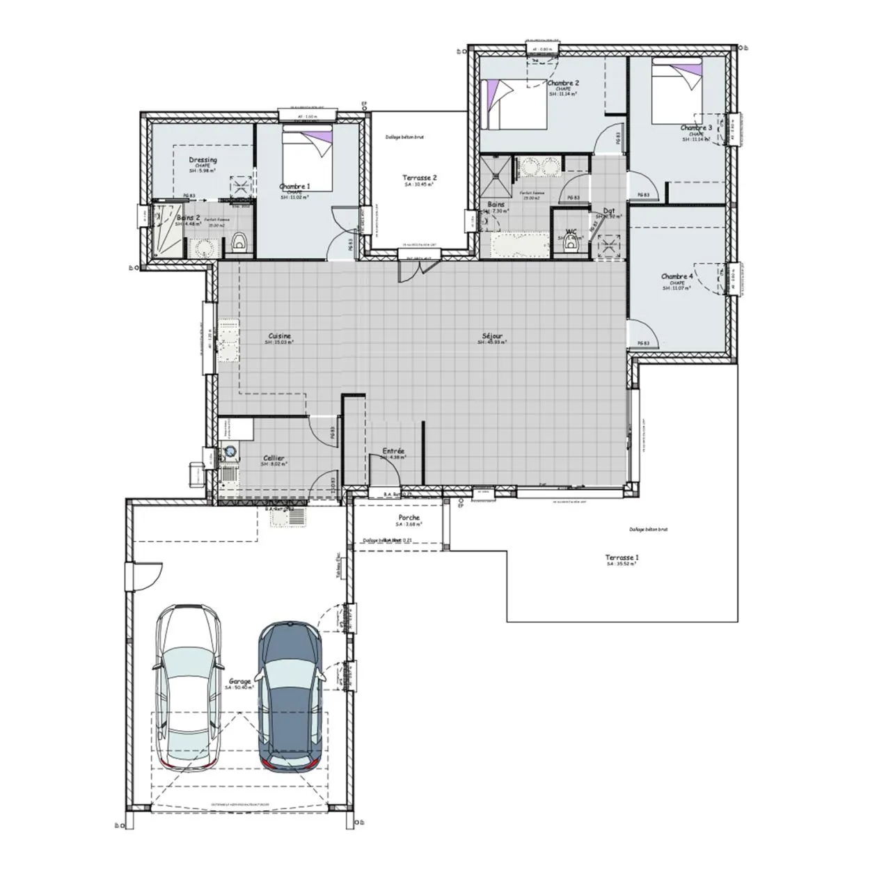 Maison neuve 140 m² à Prissé (71960)