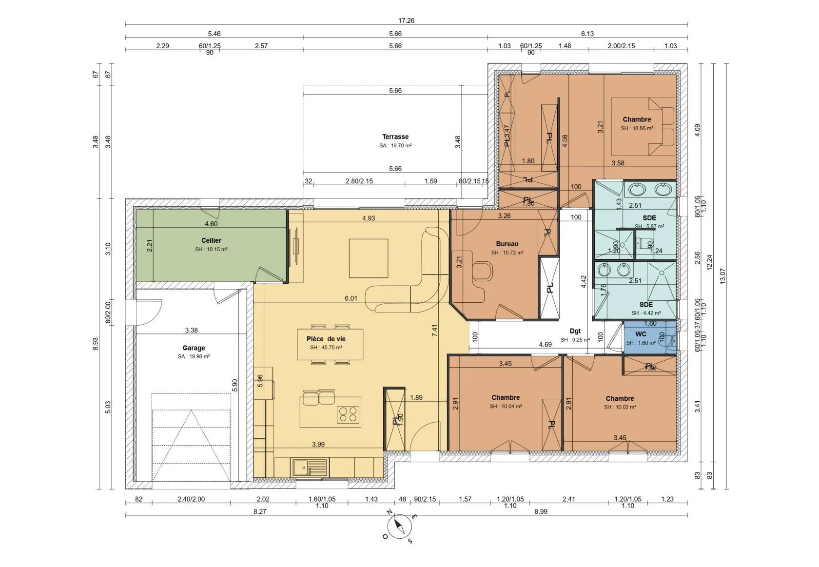 Maison neuve 126 m² à Trélissac (24750)