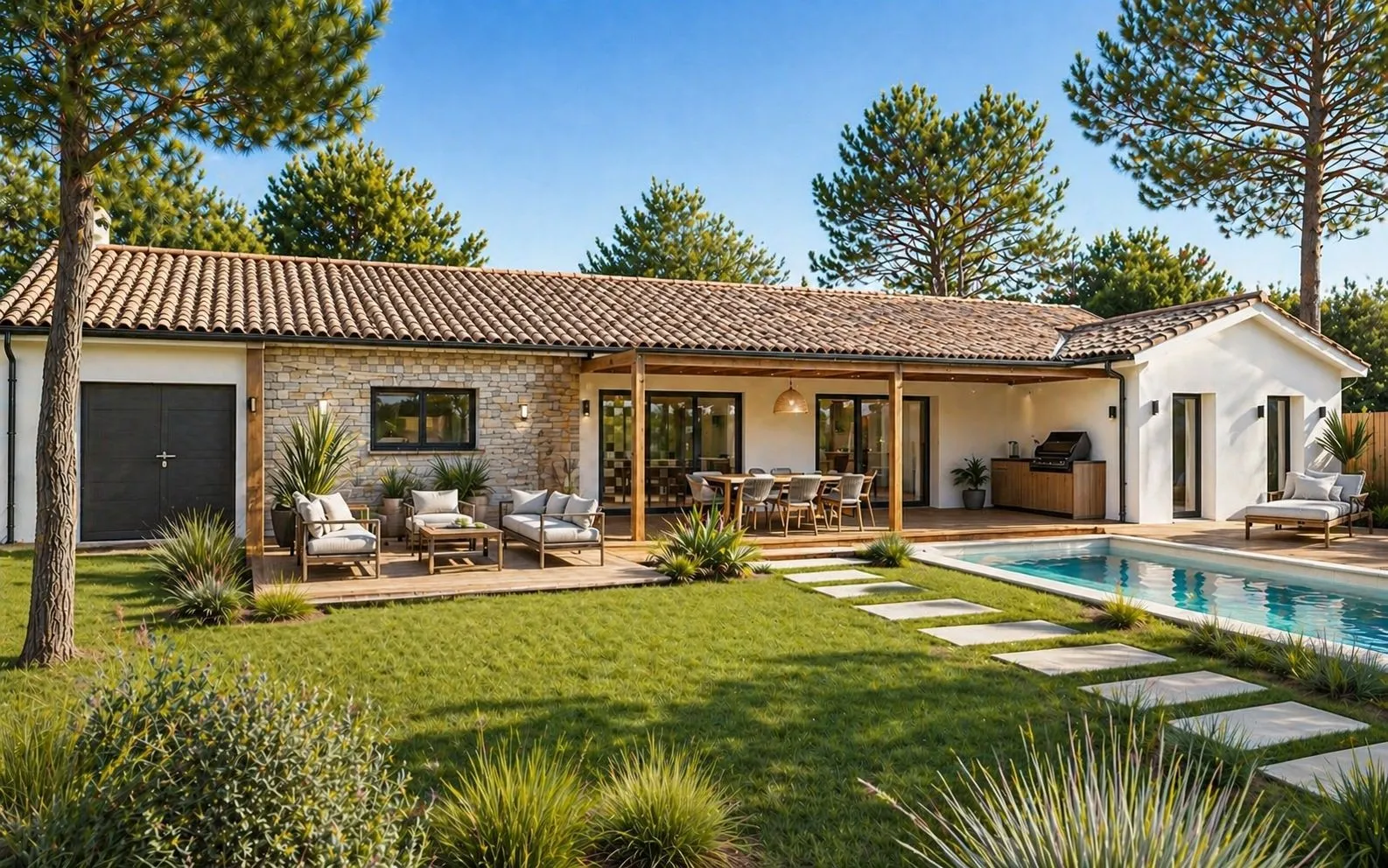 Maison neuve 90 m² à Saint-Genès-de-Lombaud (33670)