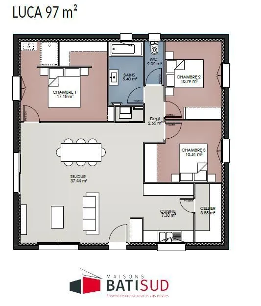 Maison neuve 97 m² au Barp (33114)