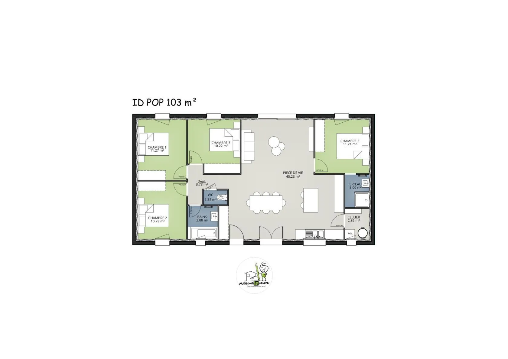 Maison neuve 103 m² à Brach (33480)