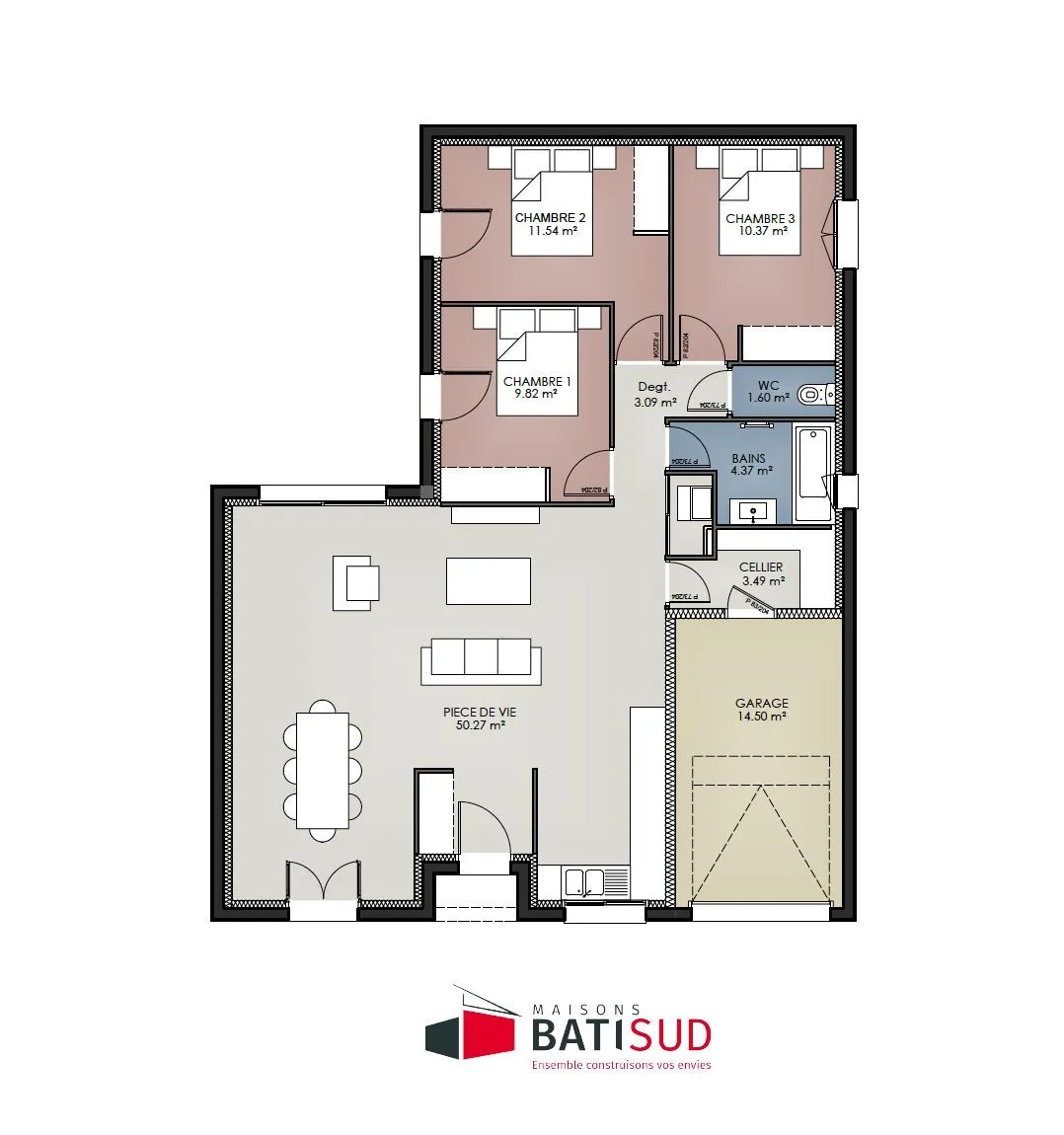 Maison neuve 94 m² à Brach (33480)