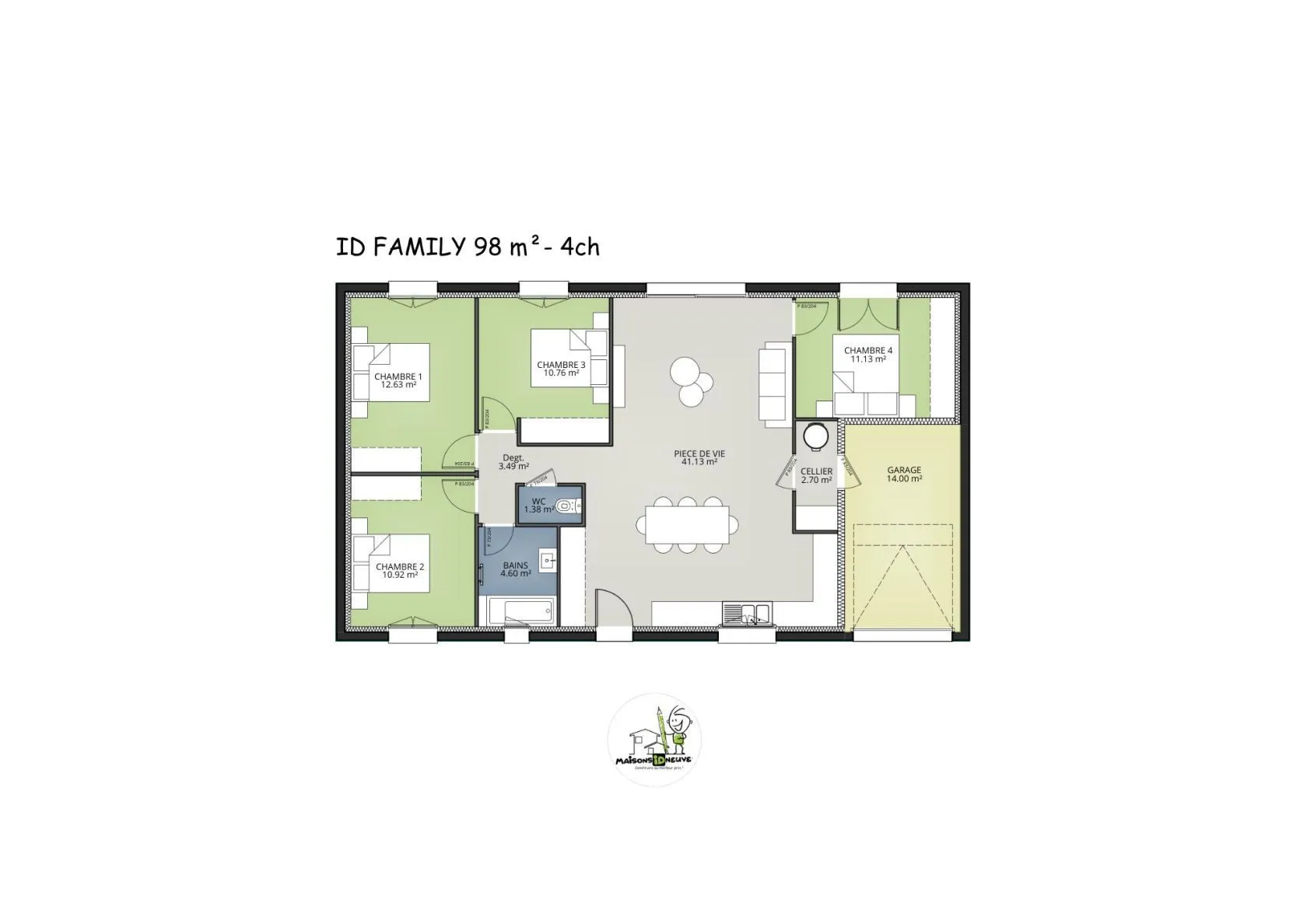 Maison neuve 98 m² à Brach (33480)