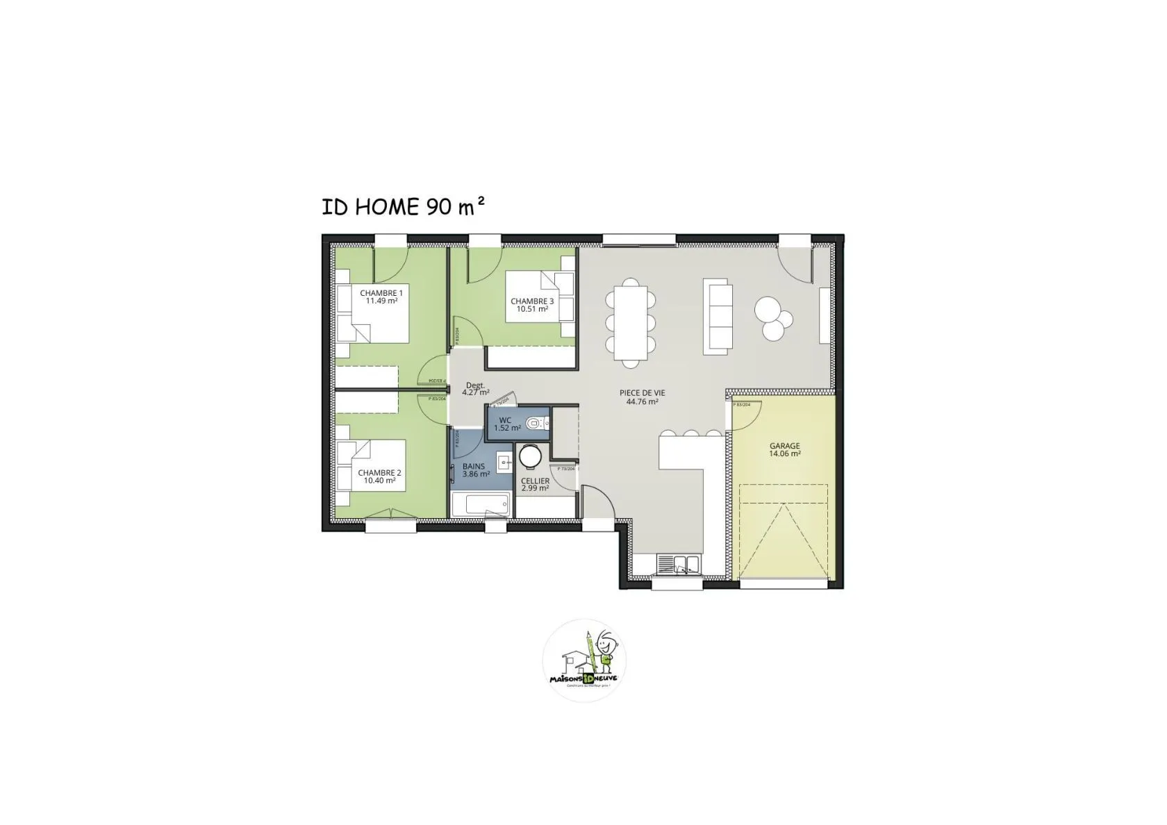 Maison neuve 90 m² à Brach (33480)