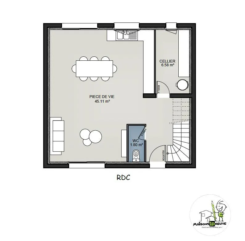 Maison neuve 104 m² à Bouliac (33270)
