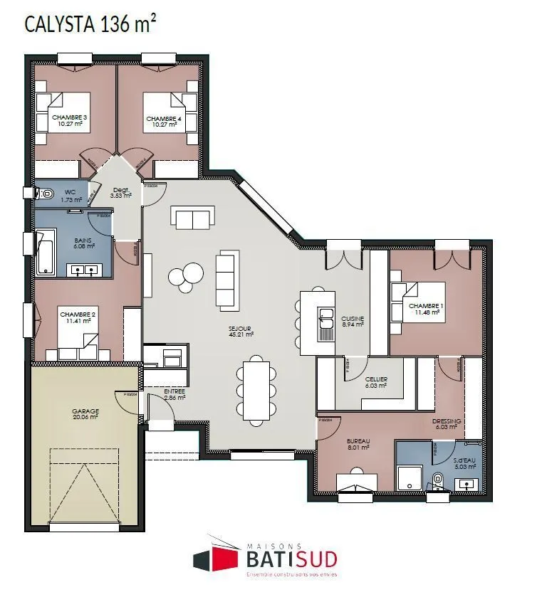 Maison neuve 136 m² à Brach (33480)