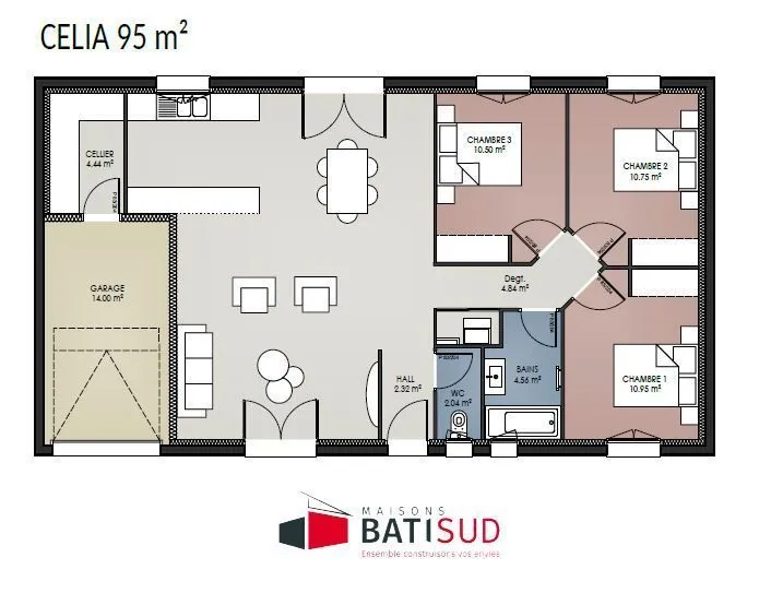 Maison neuve 95 m² à Mérignac (33700)