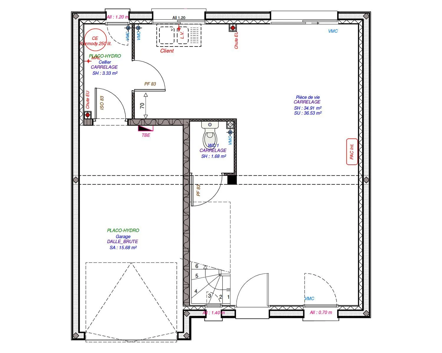 Oeillet 3ch 80 — modèle de maison