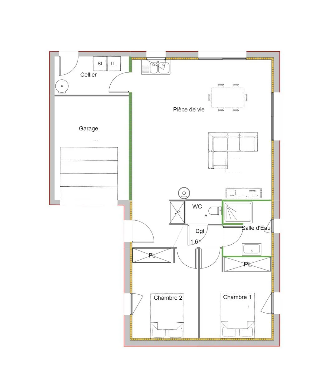 Maison neuve 70 m² à Lommoye (78270)