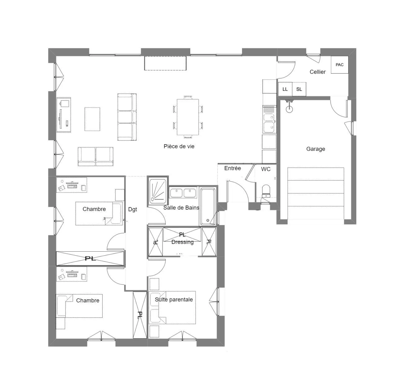 Maison neuve 100 m² à Mouettes (27220)