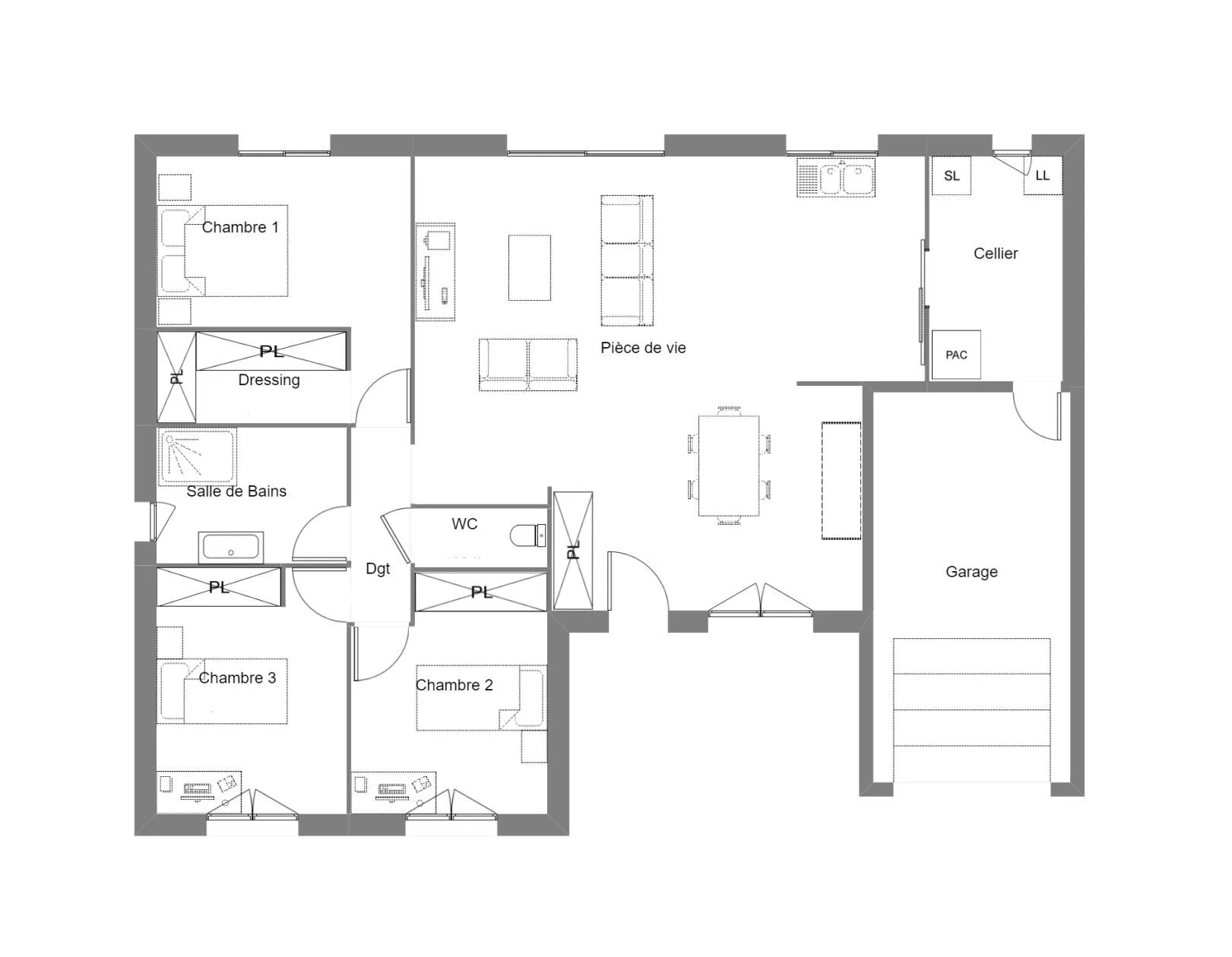 Maison neuve 101 m² à Moisville (27320)