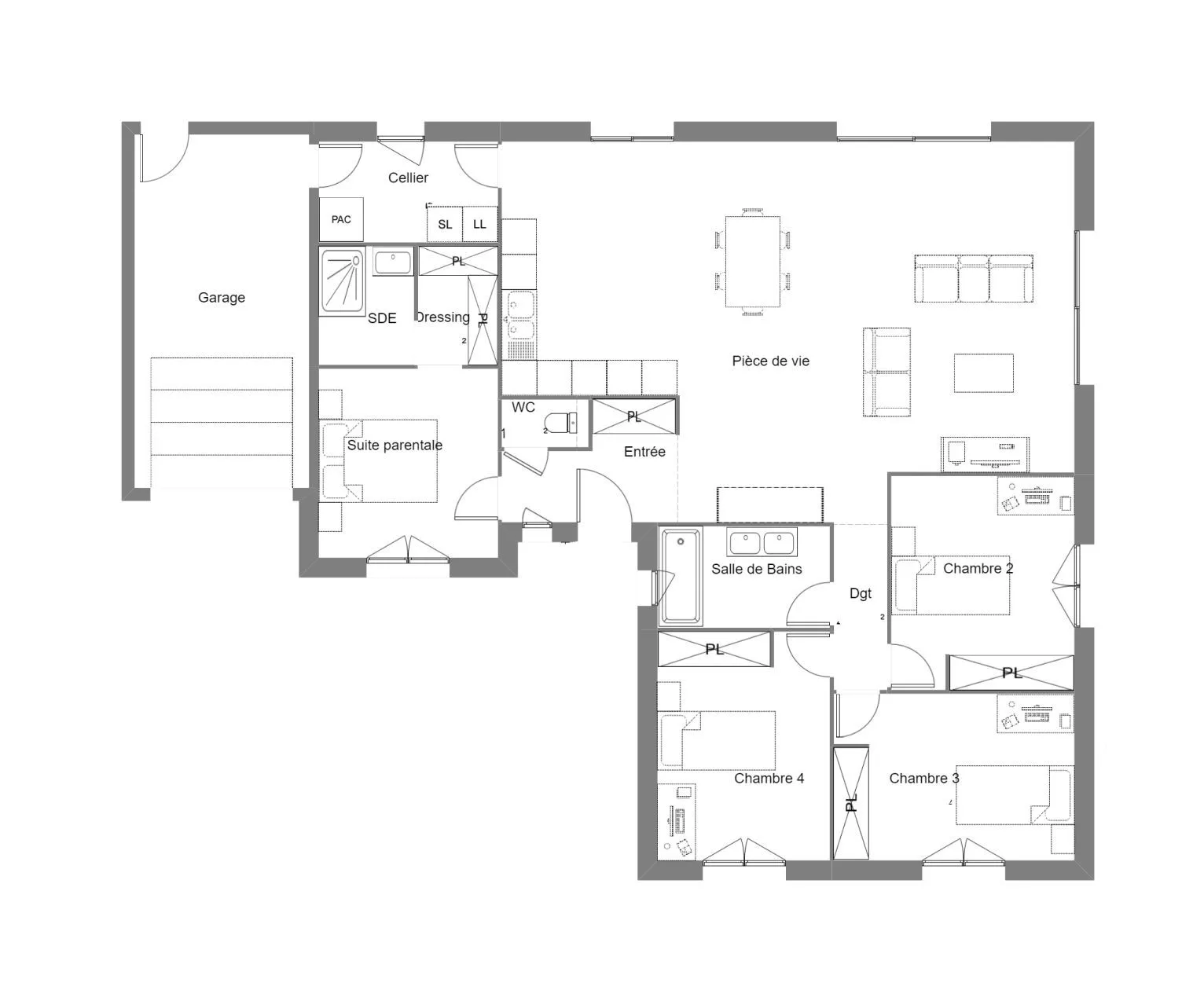 Maison neuve 120 m² à Boissets (78910)