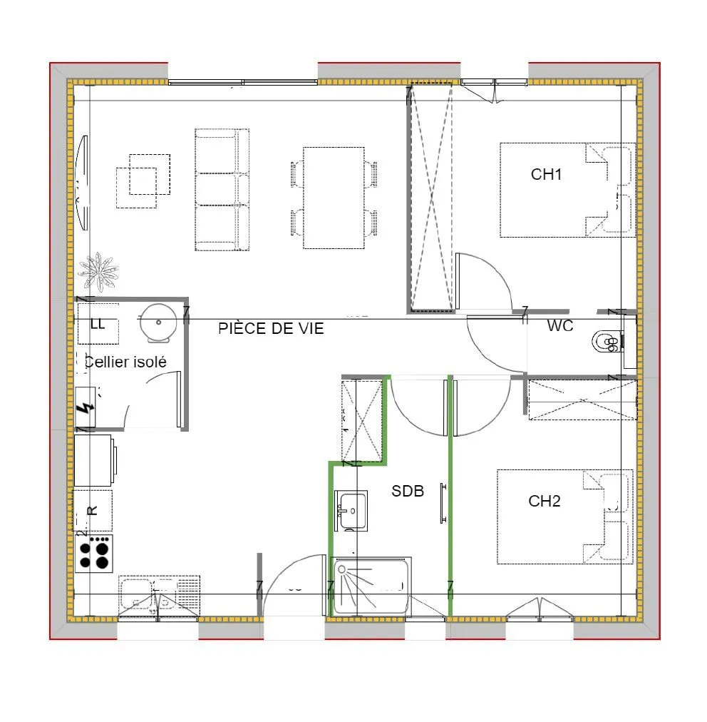 Ouiny-2ch62 — modèle de maison