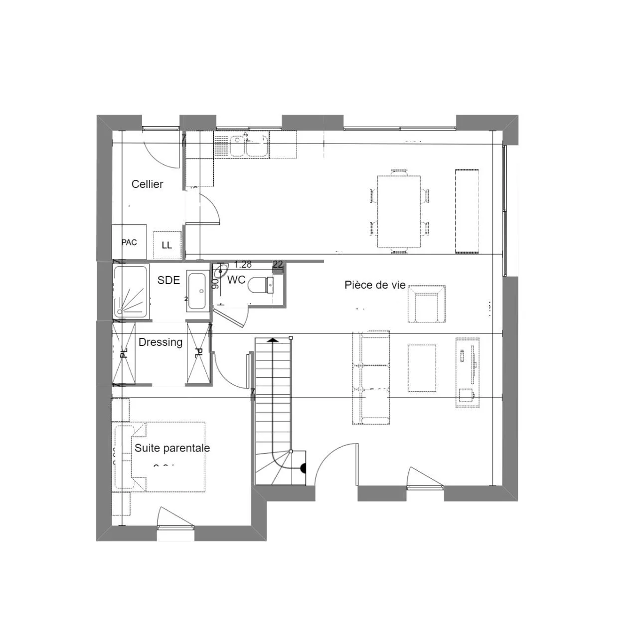 Maison neuve 121 m² à Jumelles (27220)