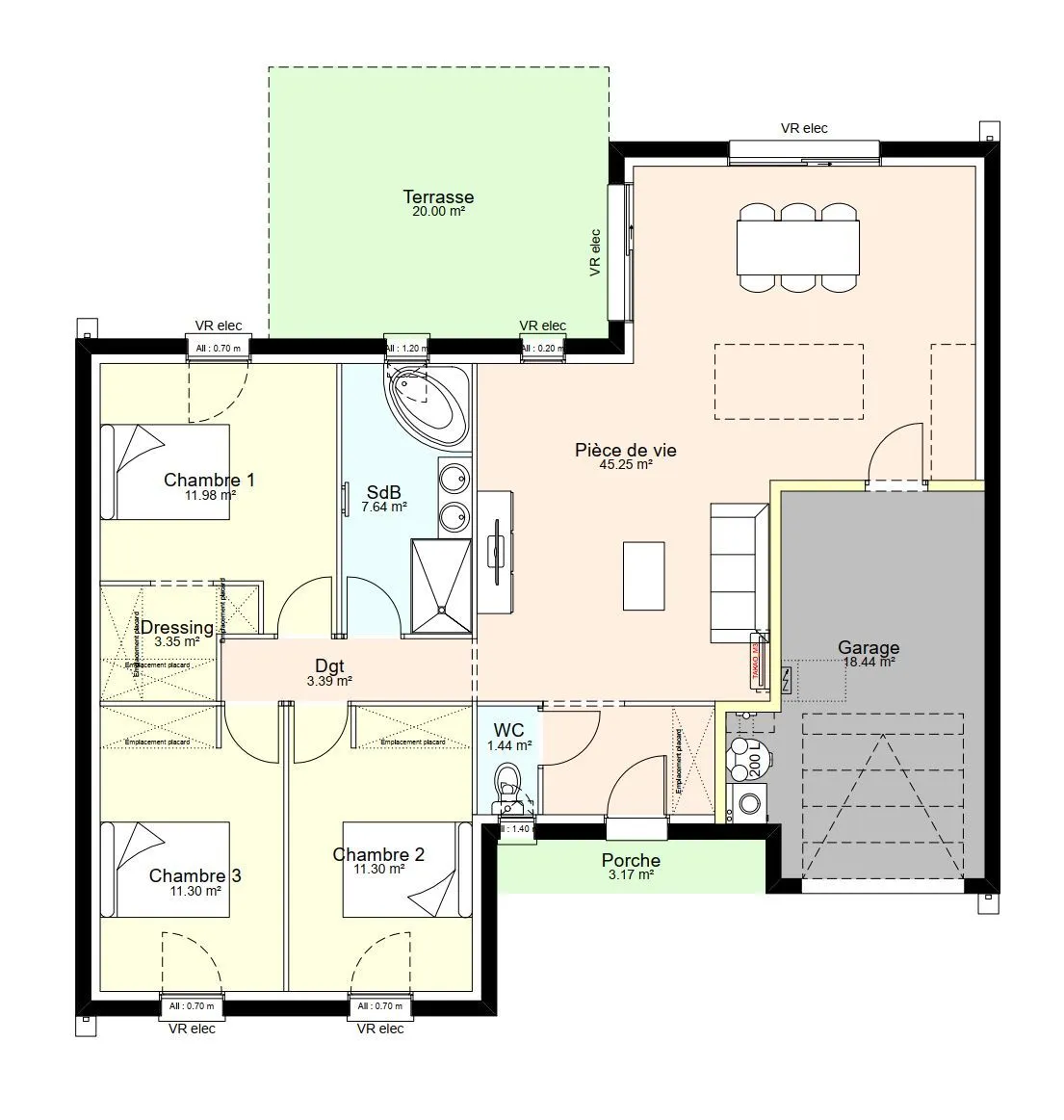 Maison neuve 95 m² à Champdeniers-Saint-Denis (79220)
