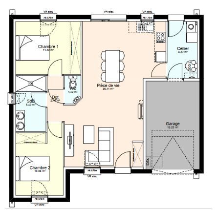 Maison neuve 69 m² à Jaunay-Marigny (86130)