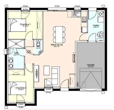 Maison neuve 69 m² à Jaunay-Marigny (86130)