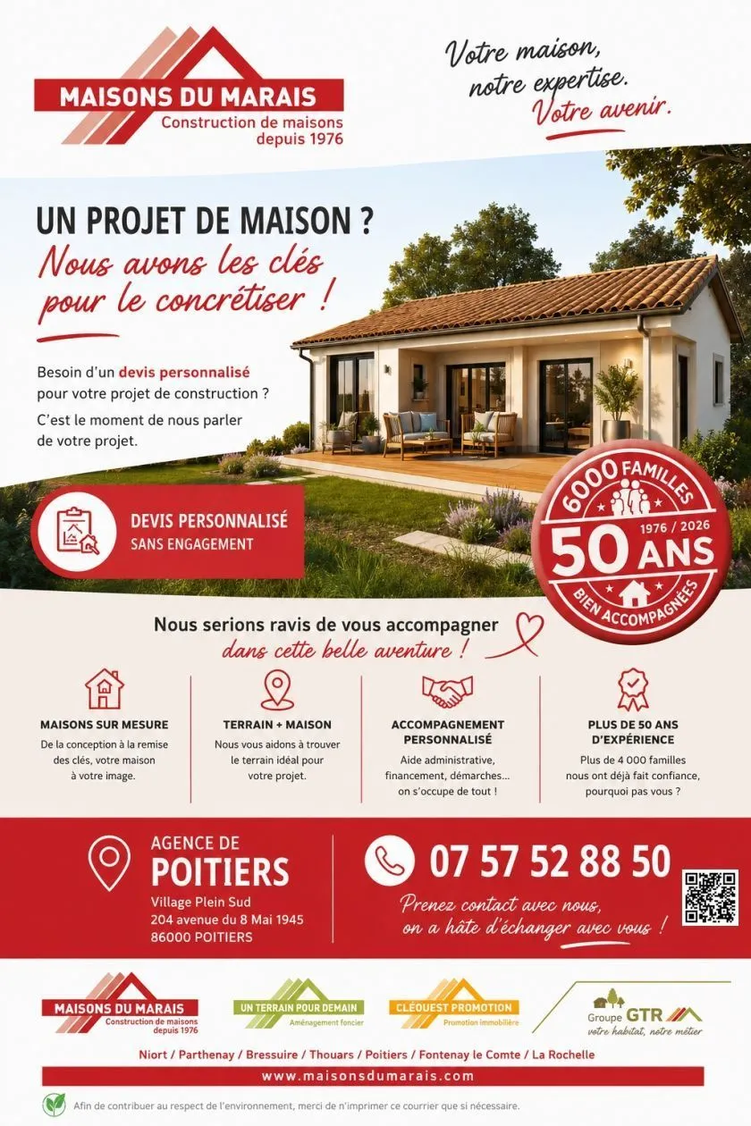 Maison neuve 89 m² à Vendeuvre-du-Poitou (86380)