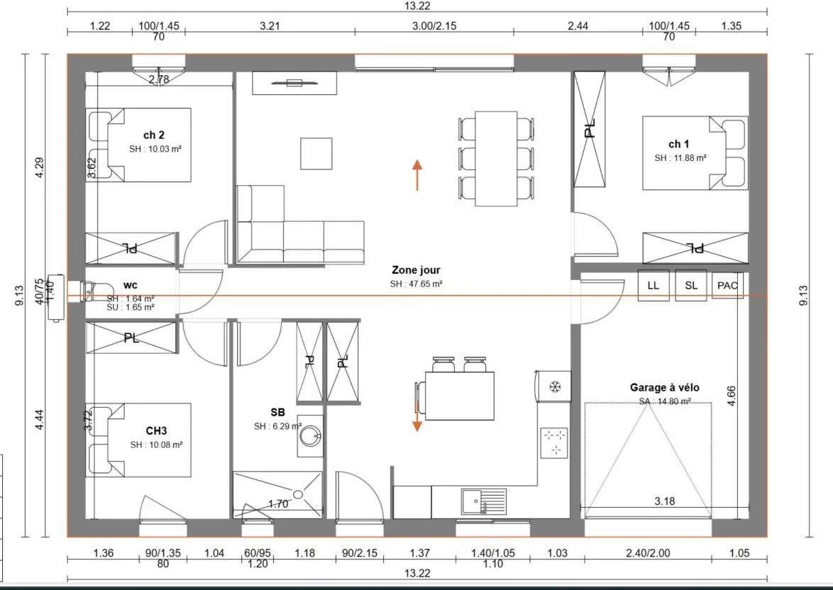 Maison neuve 87 m² à Saint-Jean-de-Liversay (17170)