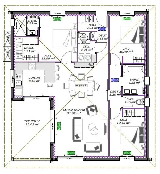 Maison neuve 96 m² à Magescq (40140)