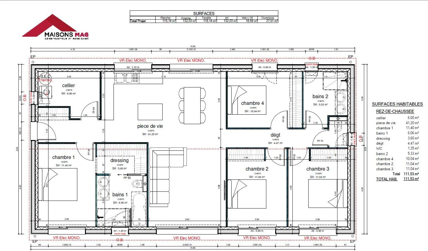 Maison neuve 111 m² à Chanonat (63450)