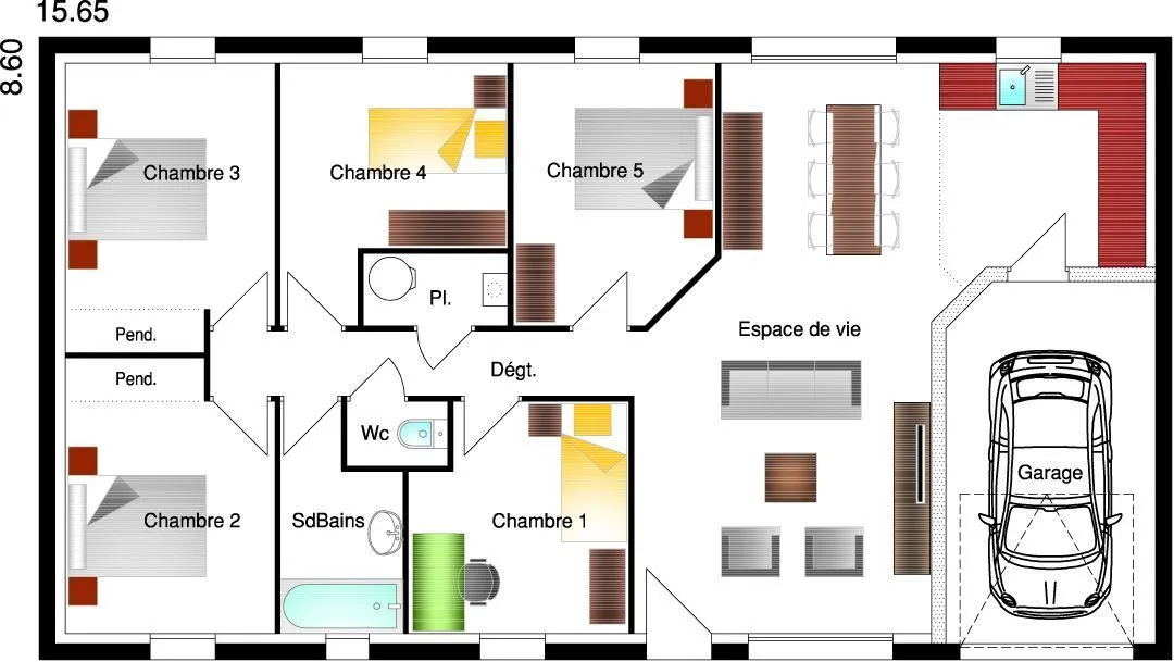 Chloé 5ch100 — modèle de maison