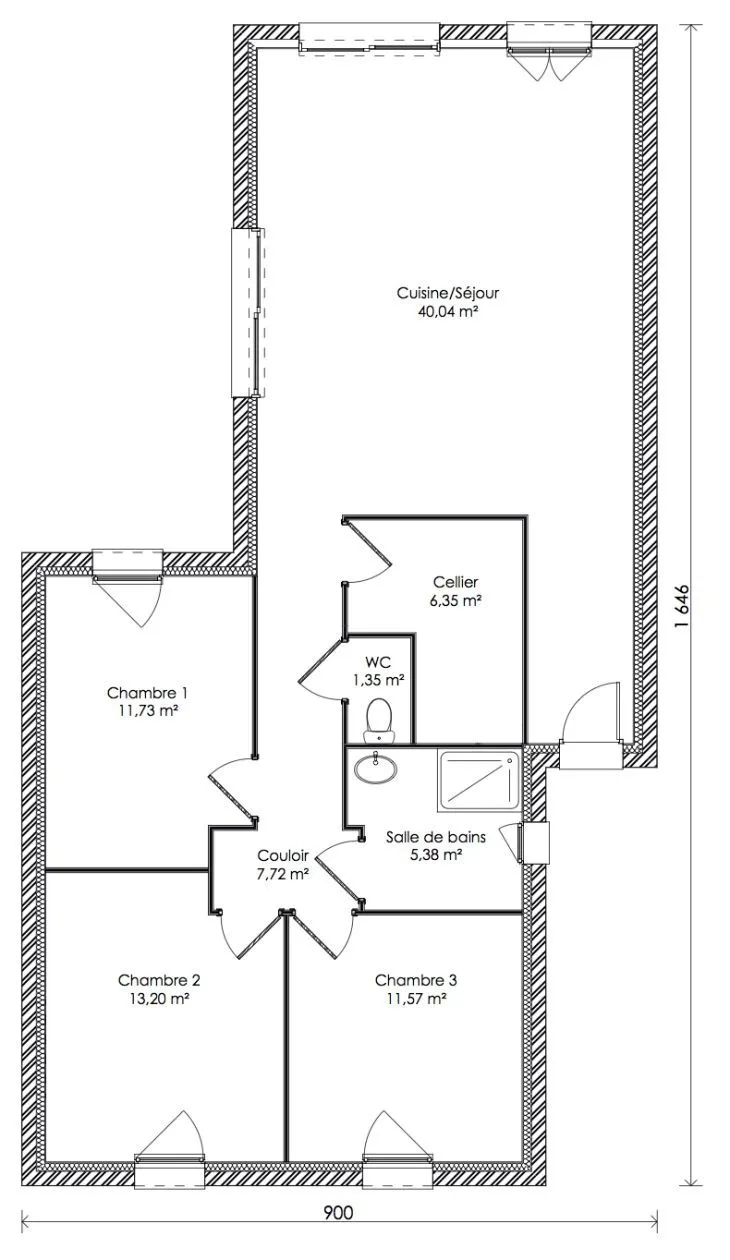 Maison neuve 97 m² à Charron (17230)