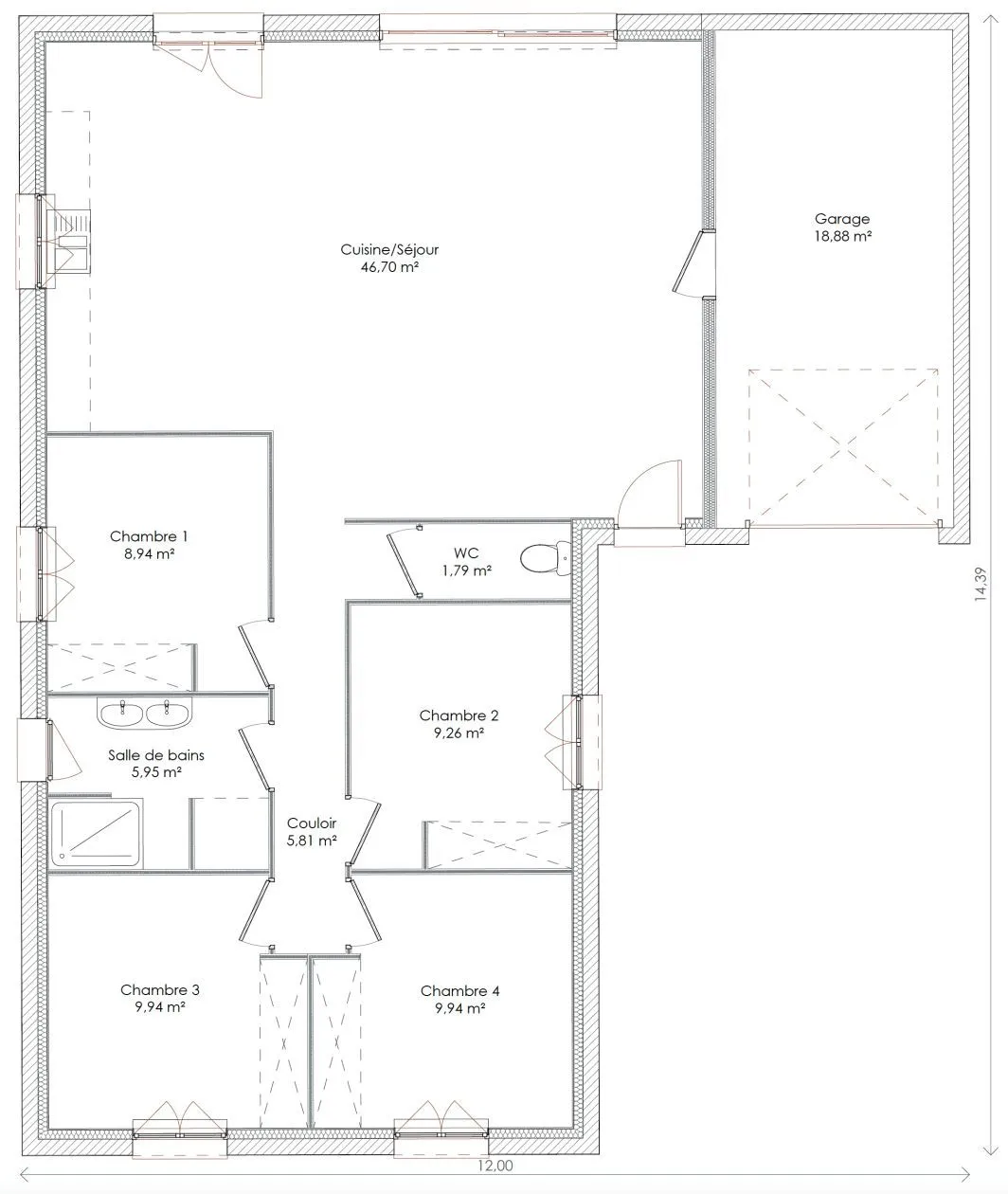 Maison neuve 90 m² à Grézac (17120)