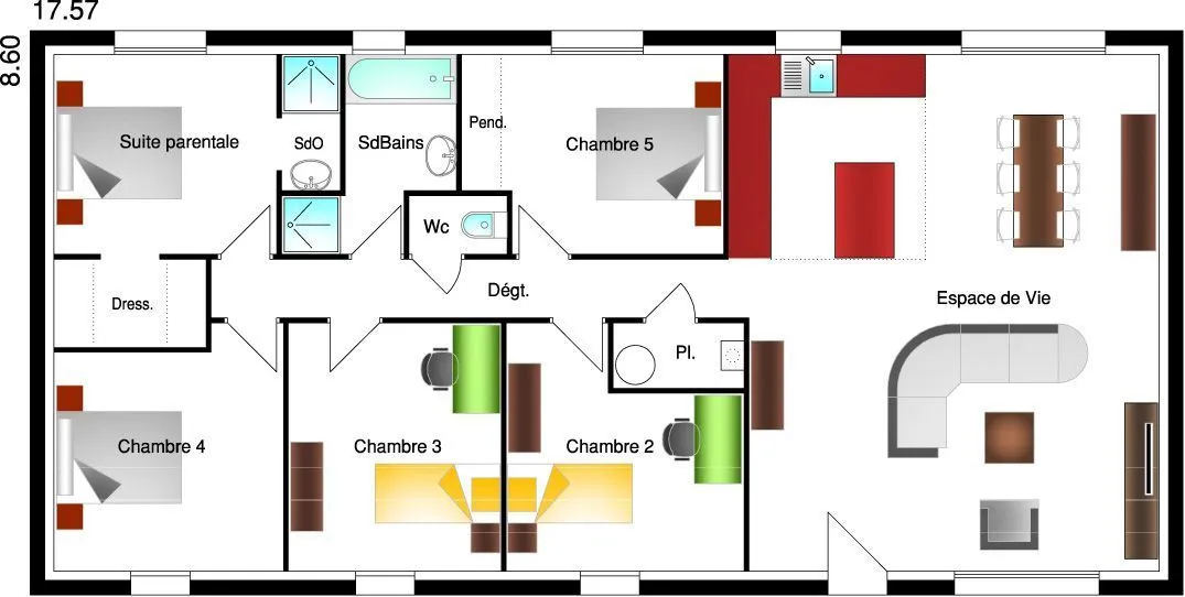 Fanny 5ch130 — modèle de maison
