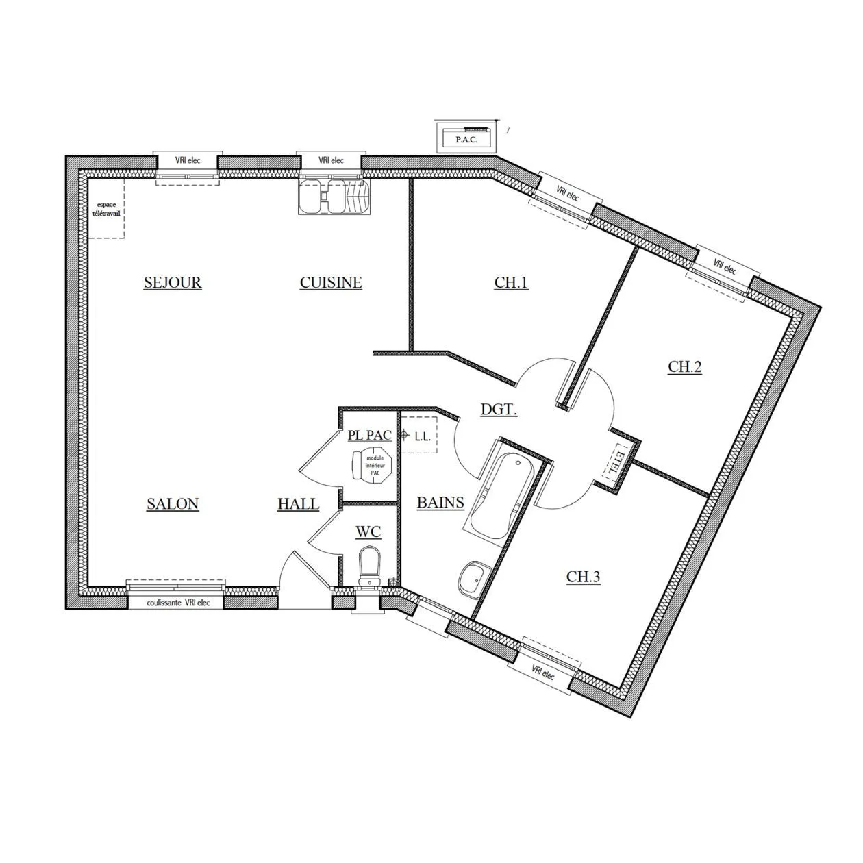 Maison neuve 71 m² à Guémené-Penfao (44290)
