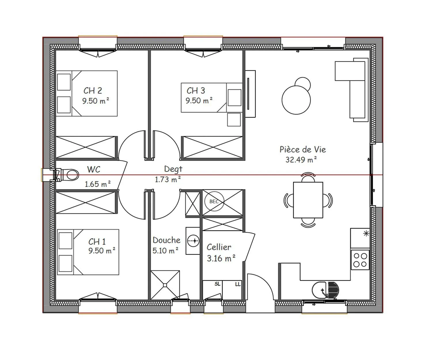 Maison neuve 73 m² à La Garnache (85710)